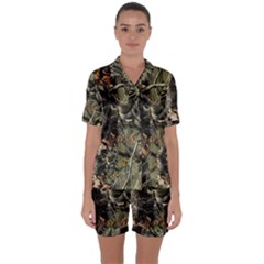 Realtree Camo Seamless Pattern Satin Short Sleeve Pajamas Set