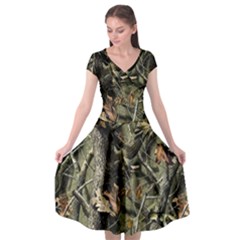 Realtree Camo Seamless Pattern Cap Sleeve Wrap Front Dress by Cowasu