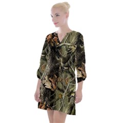 Realtree Camo Seamless Pattern Open Neck Shift Dress by Cowasu