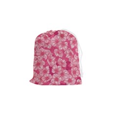 Cute Pink Sakura Flower Pattern Drawstring Pouch (small) by Cowasu