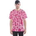 Cute Pink Sakura Flower Pattern Men s Sport Mesh Tee View1