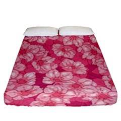 Cute Pink Sakura Flower Pattern Fitted Sheet (queen Size)