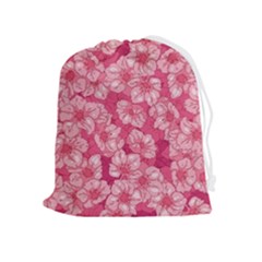 Cute Pink Sakura Flower Pattern Drawstring Pouch (xl) by Cowasu