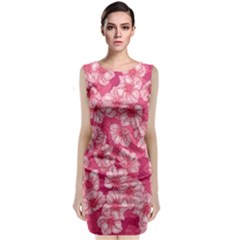 Cute Pink Sakura Flower Pattern Classic Sleeveless Midi Dress by Cowasu