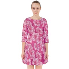 Cute Pink Sakura Flower Pattern Smock Dress by Cowasu