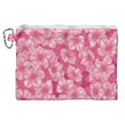 Cute Pink Sakura Flower Pattern Canvas Cosmetic Bag (XL) View1