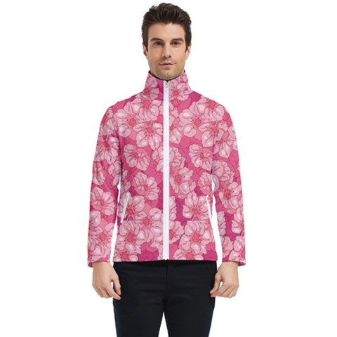 Cute Pink Sakura Flower Pattern Men s Bomber Jacket by Cowasu