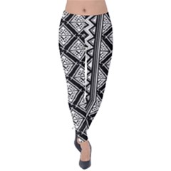 Tribal African Pattern Velvet Leggings by Cowasu