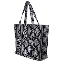 Tribal African Pattern Zip Up Canvas Bag by Cowasu