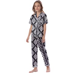 Tribal African Pattern Kids  Satin Short Sleeve Pajamas Set by Cowasu