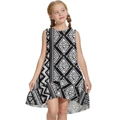 Tribal African Pattern Kids  Frill Swing Dress by Cowasu