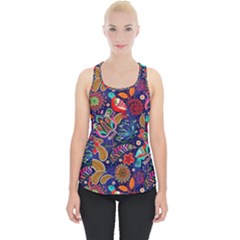 Pattern Colorful Bird Leaf Flower Piece Up Tank Top by Cowasu