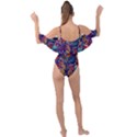 Pattern Colorful Bird Leaf Flower Drape Piece Swimsuit View2