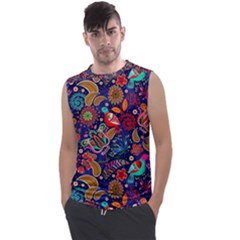 Pattern Colorful Bird Leaf Flower Men s Regular Tank Top by Cowasu