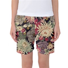 Japanese Flower Art Women s Basketball Shorts by Cowasu