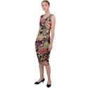 Japanese Flower Art Sleeveless Pencil Dress View2