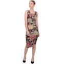 Japanese Flower Art Sleeveless Pencil Dress View3