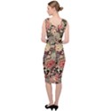 Japanese Flower Art Sleeveless Pencil Dress View4