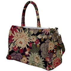 Japanese Flower Art Duffel Travel Bag by Cowasu