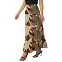 Japanese Flower Art Tiered Ruffle Maxi Skirt View2