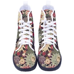 Japanese Flower Art Men s High-top Canvas Sneakers