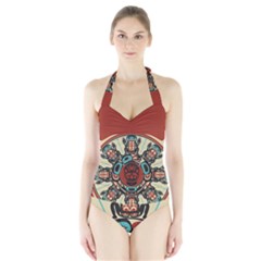 Skull Grateful Dead Phone Gratefuldead Halter Swimsuit by Cowasu