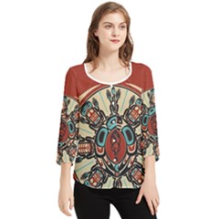 Skull Grateful Dead Phone Gratefuldead Chiffon Quarter Sleeve Blouse by Cowasu