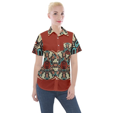 Skull Grateful Dead Phone Gratefuldead Women s Short Sleeve Pocket Shirt by Cowasu