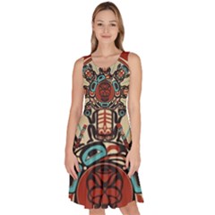 Skull Grateful Dead Phone Gratefuldead Knee Length Skater Dress With Pockets by Cowasu