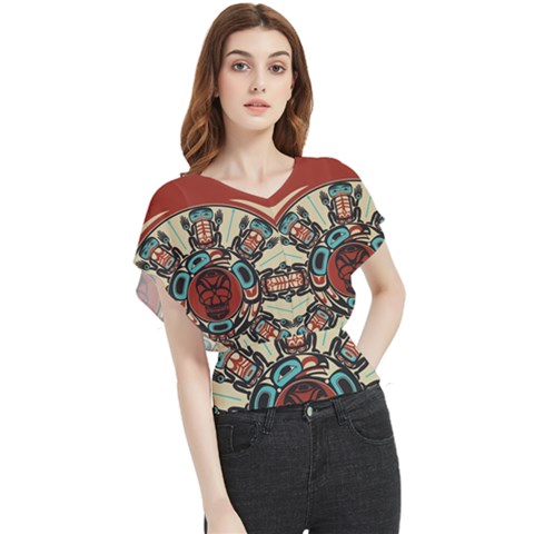 Skull Grateful Dead Phone Gratefuldead Butterfly Chiffon Blouse by Cowasu