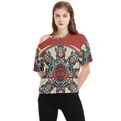 Skull Grateful Dead Phone Gratefuldead One Shoulder Cut Out Tee by Cowasu