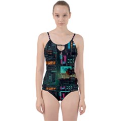 Video Game Pixel Art Cut Out Top Tankini Set by Cowasu