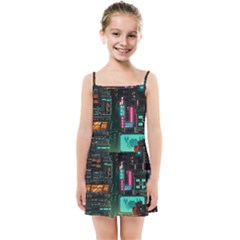 Video Game Pixel Art Kids  Summer Sun Dress by Cowasu