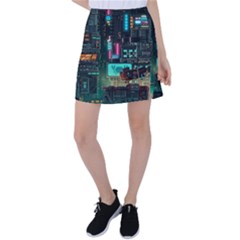 Video Game Pixel Art Tennis Skirt by Cowasu