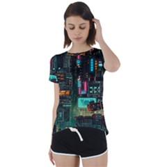 Video Game Pixel Art Short Sleeve Open Back Tee by Cowasu