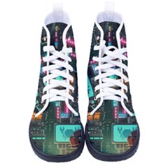 Video Game Pixel Art Men s High-top Canvas Sneakers