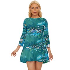 Psychedelic Adventure Long Sleeve Babydoll Dress by Cowasu