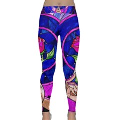 Stained Glass Rose Classic Yoga Leggings by Cowasu