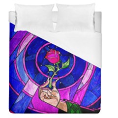 Stained Glass Rose Duvet Cover (queen Size) by Cowasu