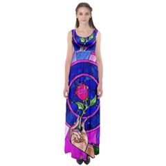 Stained Glass Rose Empire Waist Maxi Dress by Cowasu