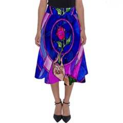 Stained Glass Rose Perfect Length Midi Skirt by Cowasu