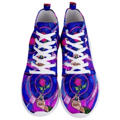 Stained Glass Rose Men s Lightweight High Top Sneakers by Cowasu