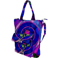 Stained Glass Rose Shoulder Tote Bag by Cowasu