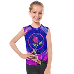 Stained Glass Rose Kids  Mesh Tank Top