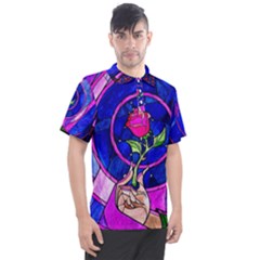 Stained Glass Rose Men s Polo Tee by Cowasu