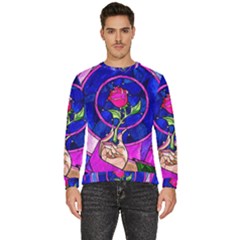 Stained Glass Rose Men s Fleece Sweatshirt by Cowasu