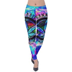 Cannabis Psychedelic Velvet Leggings by Cowasu