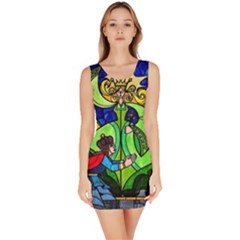 Beauty Stained Glass Rose Bodycon Dress by Cowasu