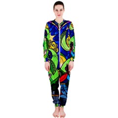 Beauty Stained Glass Rose Onepiece Jumpsuit (ladies) by Cowasu