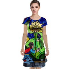 Beauty Stained Glass Rose Cap Sleeve Nightdress by Cowasu